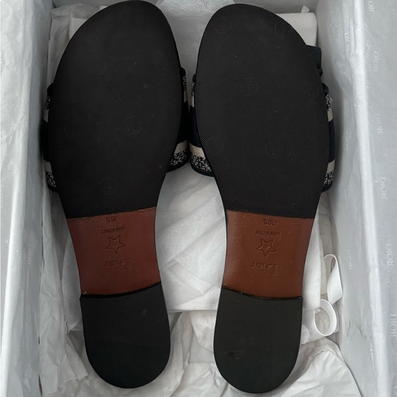 Christian Dior Dway Slides Deep Blue Embroidered - Picture 4 of 5